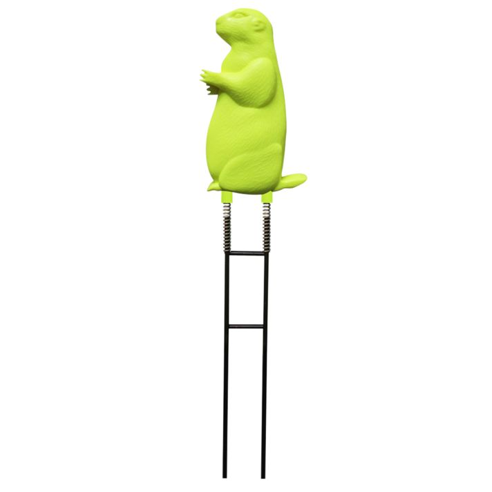 Birchwood Casey 48030 Ground Strike Prairie Chuck Pistol/Rifle Rubber/Metal Yellow Green Prairie Dog Illustration Impact Enhancement Motion