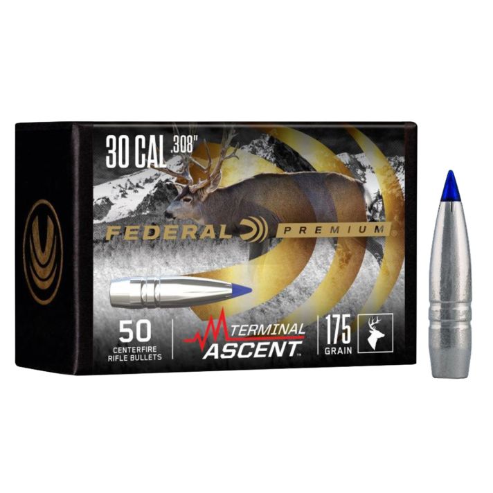 Federal PB308TA1 Premium Terminal Ascent Component 30Cal 175gr 50 Per Box/4 Case
