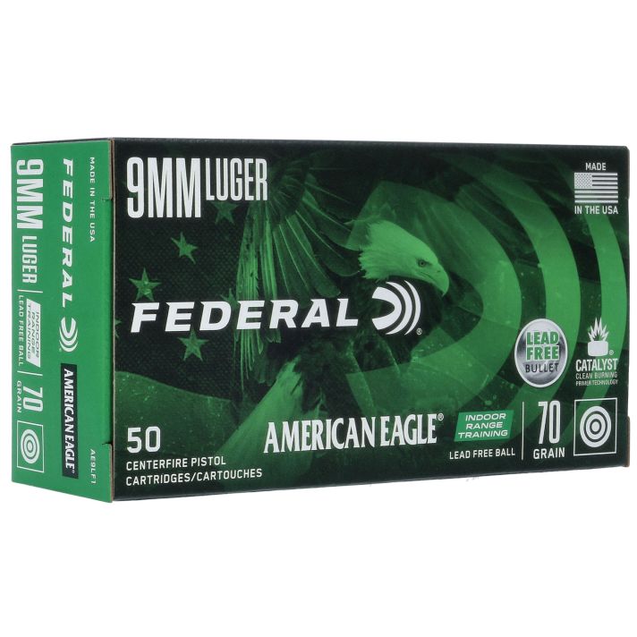 Federal AE9LF1 American Eagle IRT9mmLuger 70gr Lead Free IRT 50 Per Box/10 Case