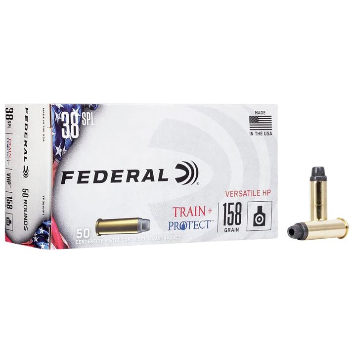 Federal TP38VHP1 Train + Protect38Special 158gr Versatile Hollow Point 50 Per Box/10 Case