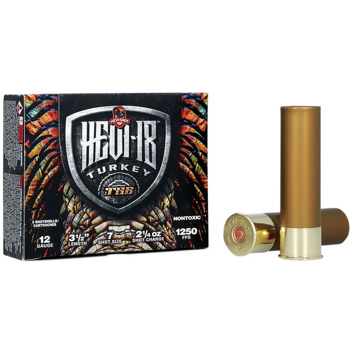 HEVI-Shot HS4507 HEVI-18 TSS Turkey 12Gauge 3.50" 2 1/4oz Tungsten 7Shot 5 Per Box/10 Case
