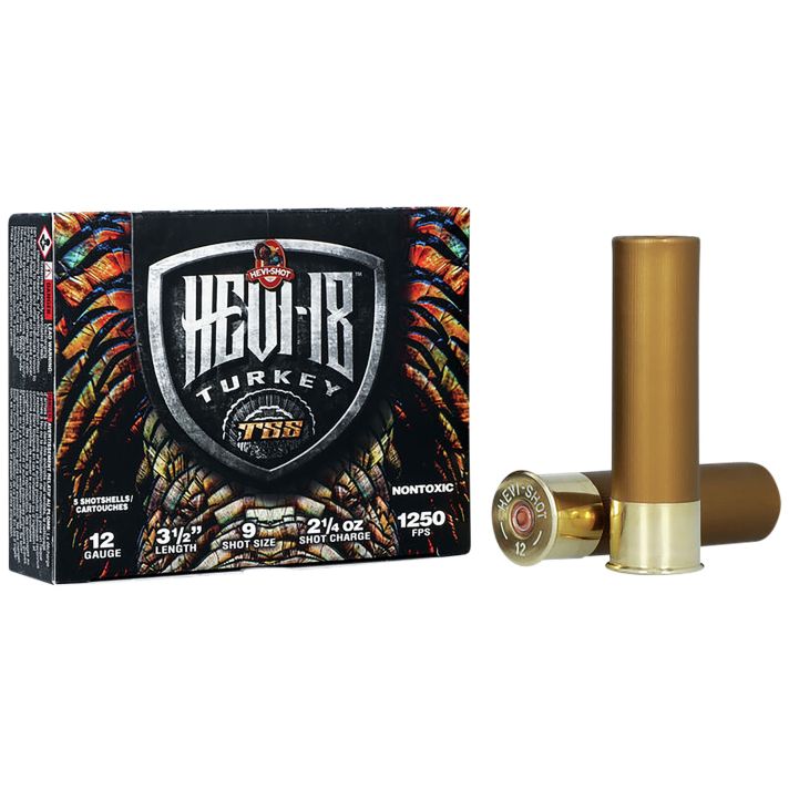 HEVI-Shot HS4509 HEVI-18 TSS Turkey 12Gauge 3.50" 2 1/4oz Tungsten 9Shot 5 Per Box/10 Case