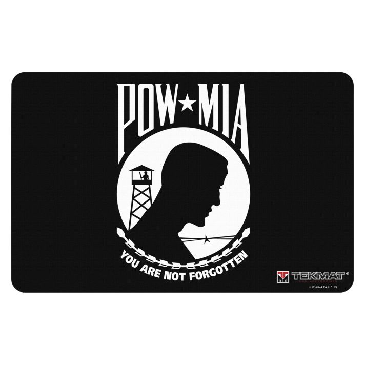 TekMat TEKR17POWMIA POW MIA Cleaning Mat Black/White Rubber 11"x17" "You Are Not Forgotten"