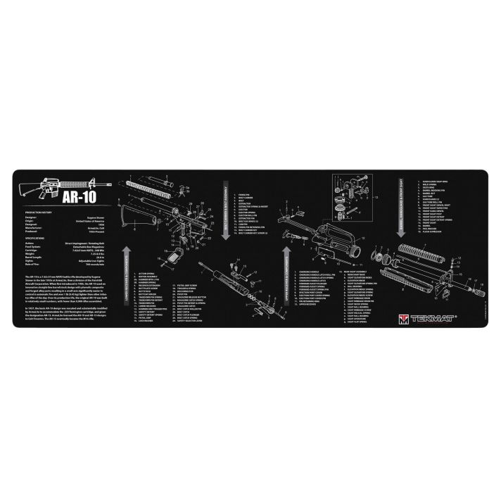 TekMat TEKR36AR10 AR-10 Cleaning Mat Black/White Rubber 12"x36" AR-10 Parts Diagram
