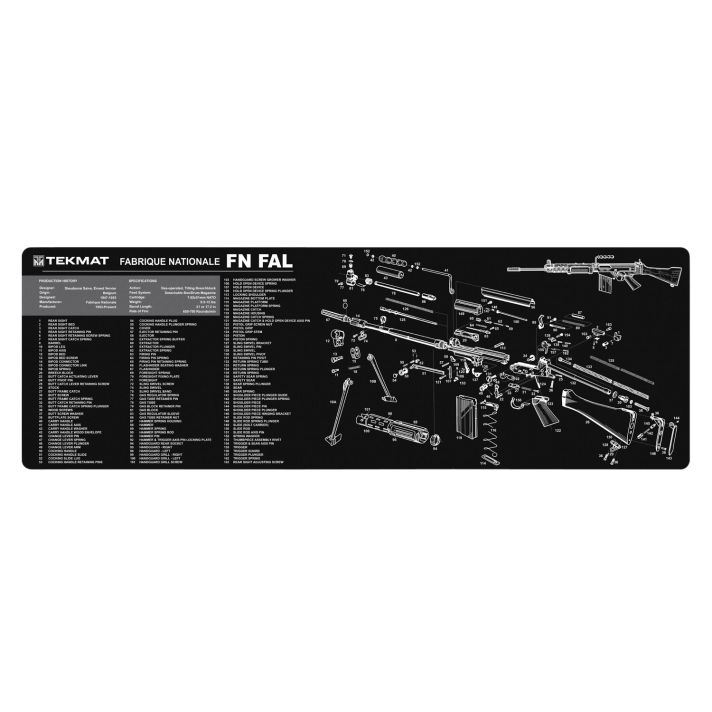 TekMat TEKR36FNFAL FN-FAL Cleaning Mat Black/White Rubber 12"x36" FN-FAL Parts Diagram