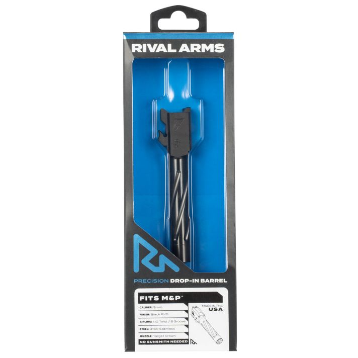 Rival Arms RA20S201A Precision V1 Drop-In Barrel 9mm Luger 3.10" Black PVD Finish 416R Stainless Steel Material for S&W M&P (Except for M2.0)