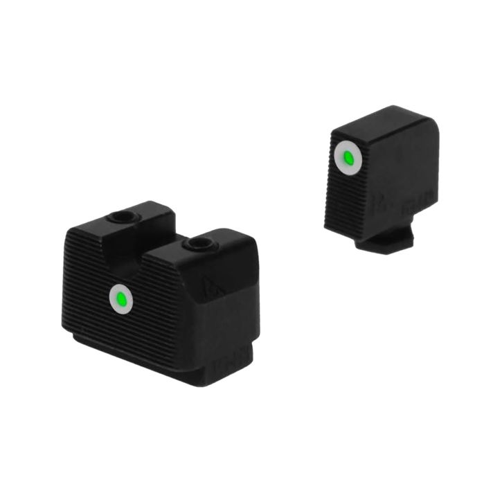 Rival Arms RA4B231G In-Line MOS Night Sights for G17/G19Green Tritium White Outline Front Sight-Green Tritium White Outline Rear Sight