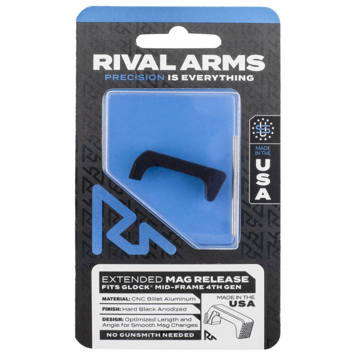 Rival Arms RA72G002A Magazine ReleaseGlock Gen4 Extended Hard Black Anodized Aluminum