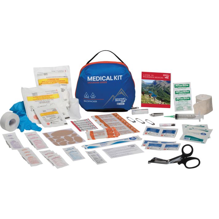Adventure Medical Kits 01001003 Mountain Backpacker Medical Kit Treats Injuries/Illnesses Water Resistant Blue