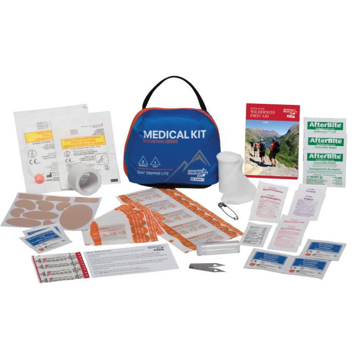 Adventure Medical Kits 01001000 Mountain Day Tripper Lite Medical Kit Treats Injuries/Illnesses Water Resistant Blue