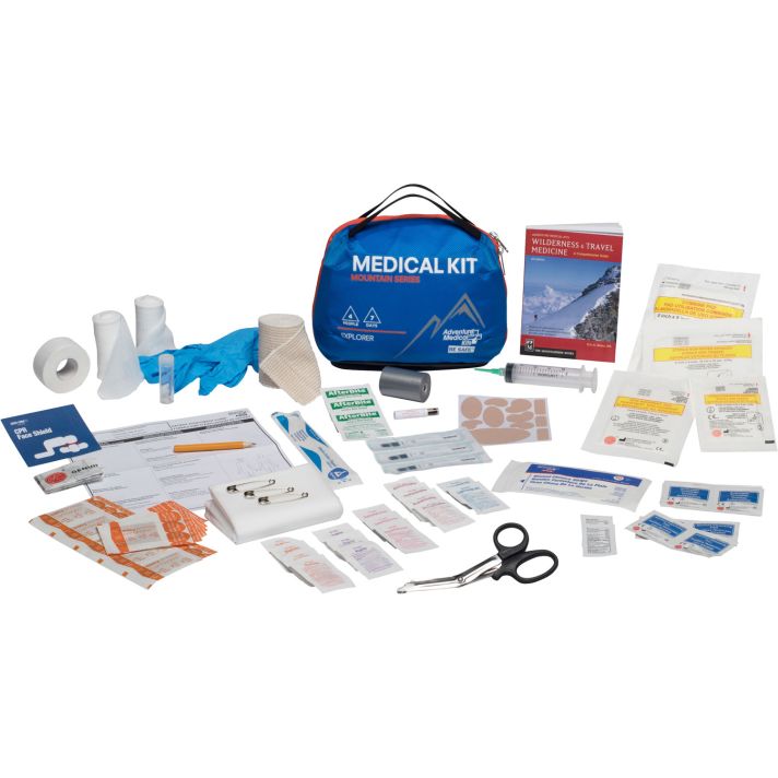 Adventure Medical Kits 01001005 Mountain Explorer Medical Kit Treats Injuries/Illnesses Water Resistant Blue