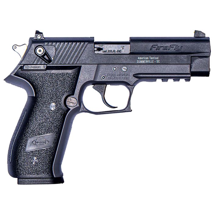 GSG GERG2210FF FireFly22 LR 10+1 4" All Black Steel Barrel, Serrated Slide, Black Zinc Alloy w/Accessory Rail Frame, Black Polymer Grip