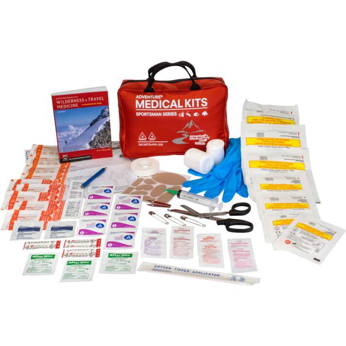 Adventure Medical Kits 01050200 Sportsman 200 Medical Kit Treats Injuries/Illnesses Red