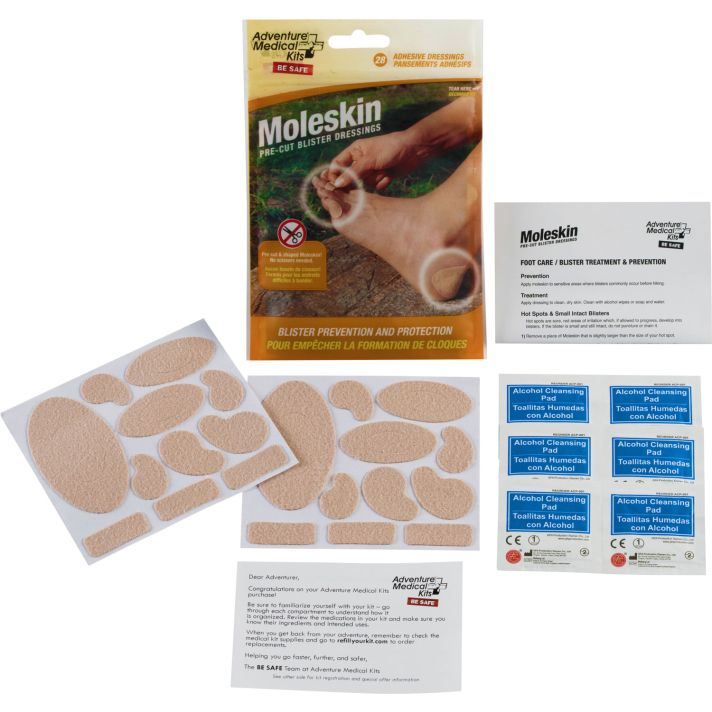Adventure Medical Kits 01550400 MoleskinBlister Prevention Brown 22 Precut Shapes