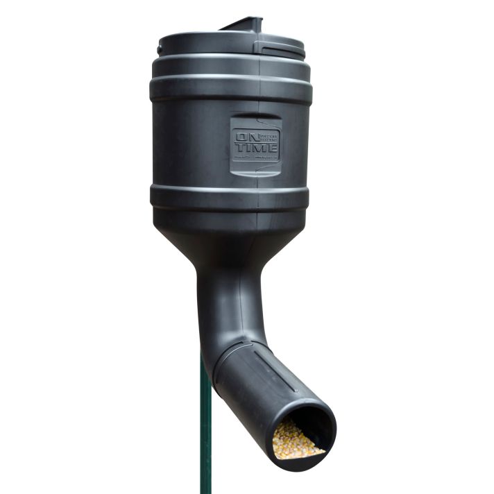 On Time 71800 T-Post Gravity Feeder Black UV Resistant Polyethylene with 80 lbs Capacity, Multi Mounting Options, Includes Mounting Bracket
