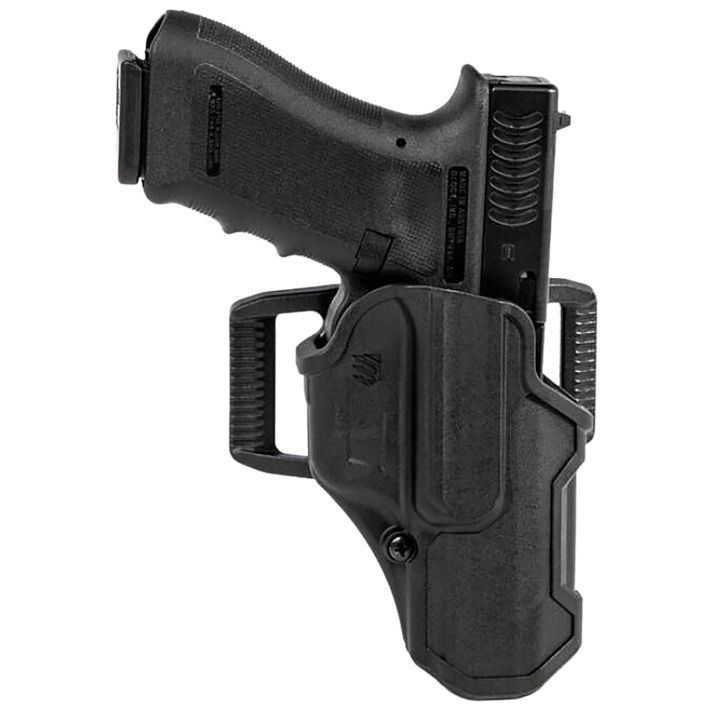 Blackhawk 410701BKR T-Series L2C Non-Light Bearing OWB Black Polymer Belt Clip Compatible w/Glock 19/23/26/27/32/33/45Right Hand
