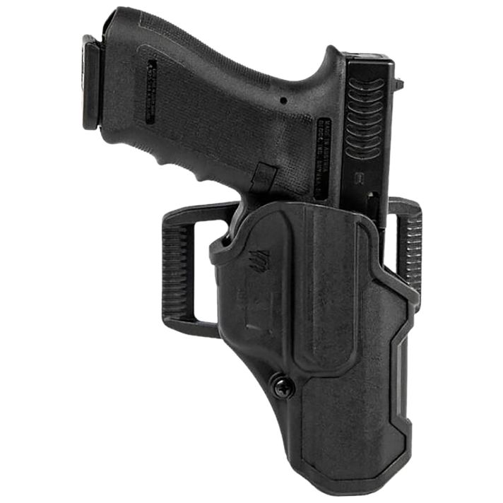 Blackhawk 410200BKR T-Series L2C Light Bearing OWB Black Polymer Belt Clip Compatible w/Glock 17/19/22/23/31/32/45/47 Right Hand