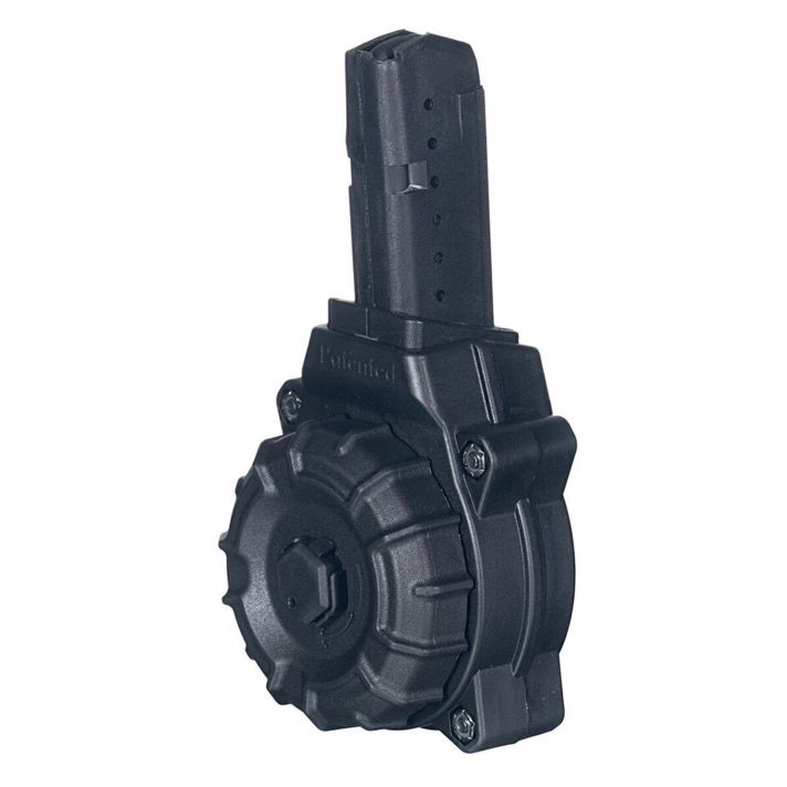 ProMag DRMA26 Standard30rd Drum 9mm Luger Fits AR-15, Compatible w/Glock Style Magazines Black DuPont Zytel Polymer