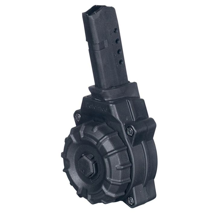 ProMag DRMA34 Standard30rd Drum 9mm Luger Compatible w/ Glock 43 Black DuPont Zytel Polymer