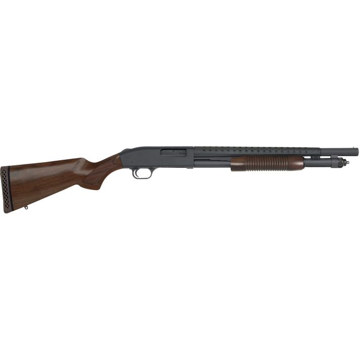 Mossberg 52151 590 Retrograde Persuader 12 Gauge 6+1 3" 18.50" Heat Shield Barrel, Dual Extractors, Matte Blued Metal Finish, Corncob Forend, Walnut Stock w/Checkered Grip