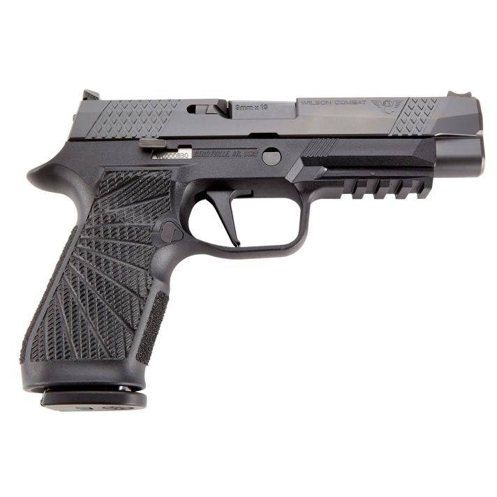 Wilson Combat SIGWCP320F9BATS P3209mm Luger 17+1 4.70" Black Steel Barrel, Black DLC Serrated Stainless Steel Slide, Black Polymer Frame w/Picatinny Rail, Straight Trigger, Black Polymer Grip
