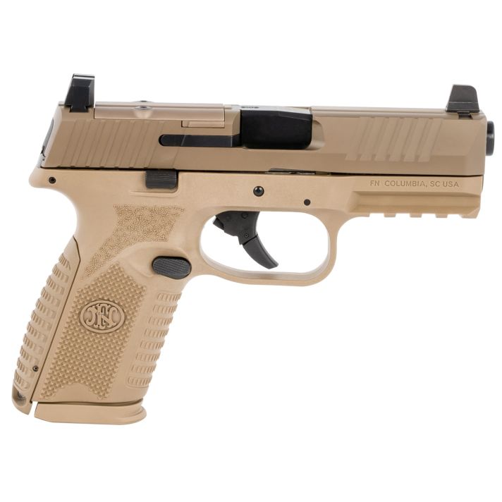 FN 66100741 509M MRD Mid-Size 9mm Luger 15+1 4" Black Recessed Crown Barrel, Flat Dark Earth PVD Optic Ready/Serrated Steel Slide, Flat Dark Earth Polymer Frame w/Picatinny Rail, Ambidextrous