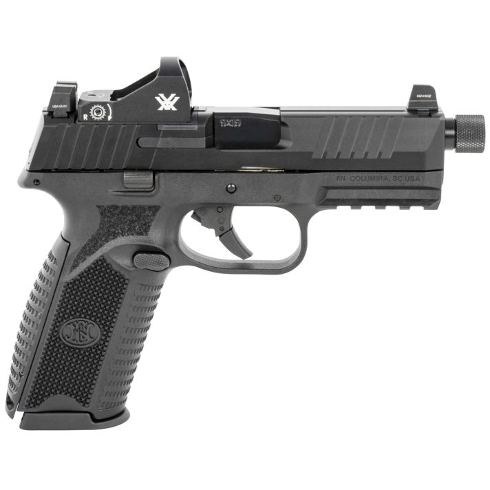 FN 66100846 509 Tactical 9mm Luger 10+1 4.50" Threaded Barrel, Matte Black Polymer Frame w/Mounting Rail, Optic Cut Matte Black Stainless Slide, No Manual Safety, Includes Viper Red Dot