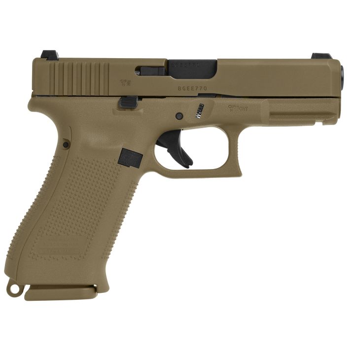 Glock PX1950703 G19X Compact Crossover 9mm Luger 4.02" 17+1 Bronze Nitron Frame Finish with Coyote nPVD Steel Slide, Rough Texture Interchangeable Backstraps Grip & Glock Night Sights