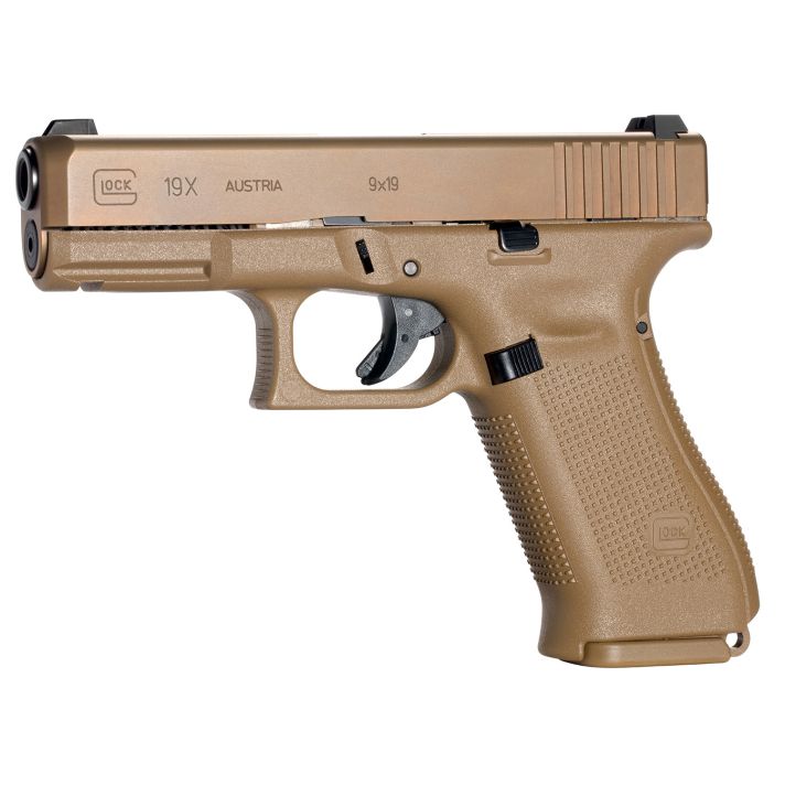 Glock PX1950701 G19XCompact 9mm Luger 10+1 4.02" Black GMB Barrel, Coyote nPVD Serrated Slide, Coyote Brown Cerakote Polymer Frame w/Accessory Rail, Coyote Brown Textured Polymer Grip Ambidextrous