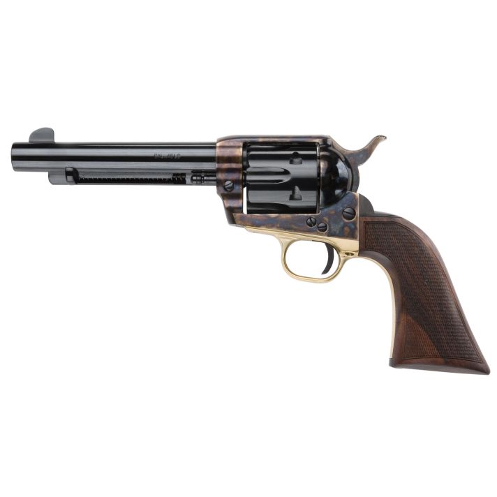 Pietta HF45ALC512NMCW 1873 Great Western II Alchimista II 45 Colt (Long Colt) 6rd 5.50" Blued Steel Barrel & Cylinder, Color Case Hardened Steel Frame, Checkered Walnut Army Grip, Exposed Hammer