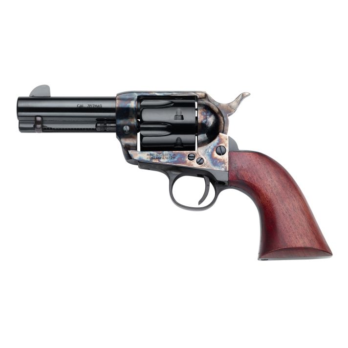 Pietta HF357CHS312NM 1873 Great Western II Posse 357 Mag 6rd 3.50" Blued Steel Barrel & Cylinder, Color Case Hardened Steel Frame, Walnut Grip, Exposed Hammer