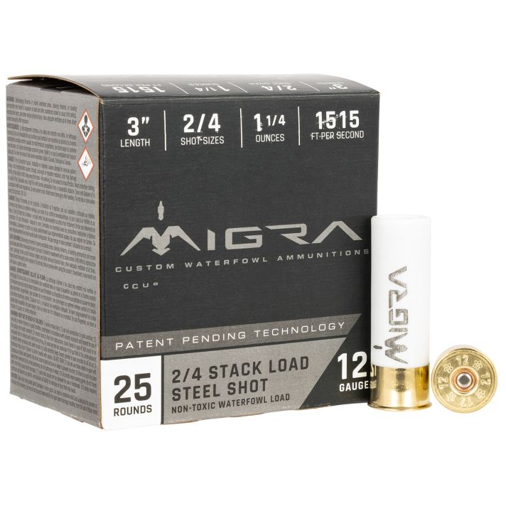 Migra Ammunitions M12S24 Staxd12Gauge 3" 1 1/4oz 2/4Shot 25 Per Box/10 Case