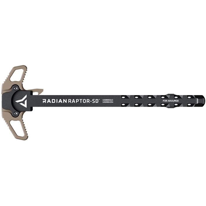Radian Weapons R0066 Raptor SD Ambi Charging Handle, FDE, Gas Ported Shaft, Fits Mil-Spec AR-15/M16 Platform