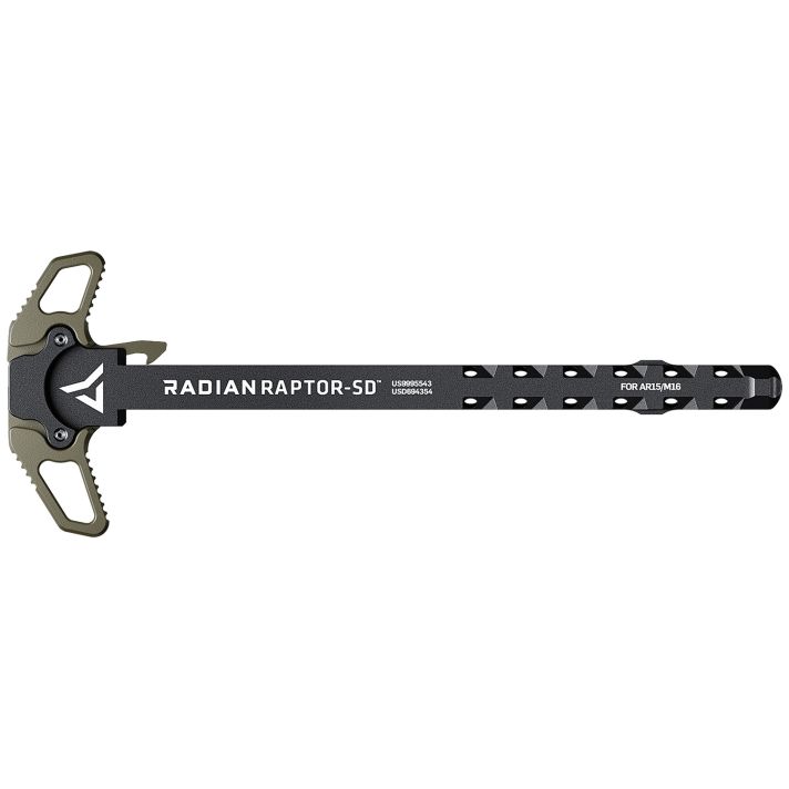 Radian Weapons R0376 Raptor SD Ambi Charging Handle, Radian OD, Gas Ported Shaft, Fits Mil-Spec AR-15/M16 Platform