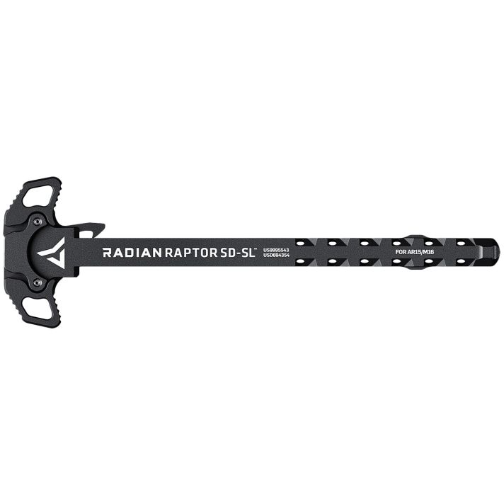 Radian Weapons R0278 Raptor SD-SL Ambi Charging Handle, Black, Slim Line Handles, Gas Ported Shaft, Fits Mil-Spec AR-15/M16 Platform