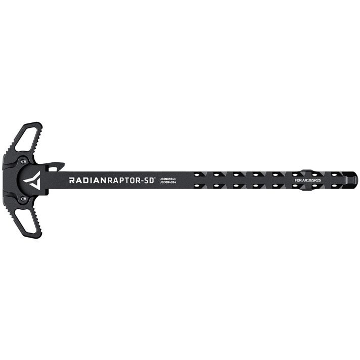 Radian Weapons R0012 Raptor SD Ambi Charging Handle, Black, Gas Ported Shaft, Fits Mil-Spec AR-10/SR-25 Platform