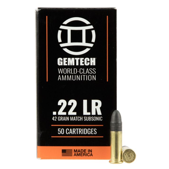 Gemtech 3009679 Subsonic22LR 42gr Lead Round Nose 50/Box