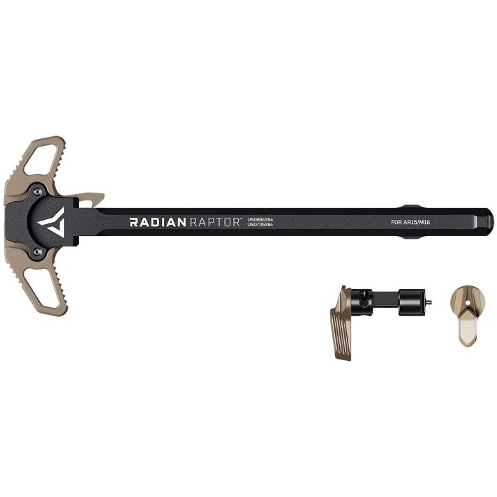 Radian Weapons R0299 RaptorCharging Handle & 45/90 Talon Safety, FDE, Ambi Controls, Fits Mil-Spec AR-15/M16 Platform