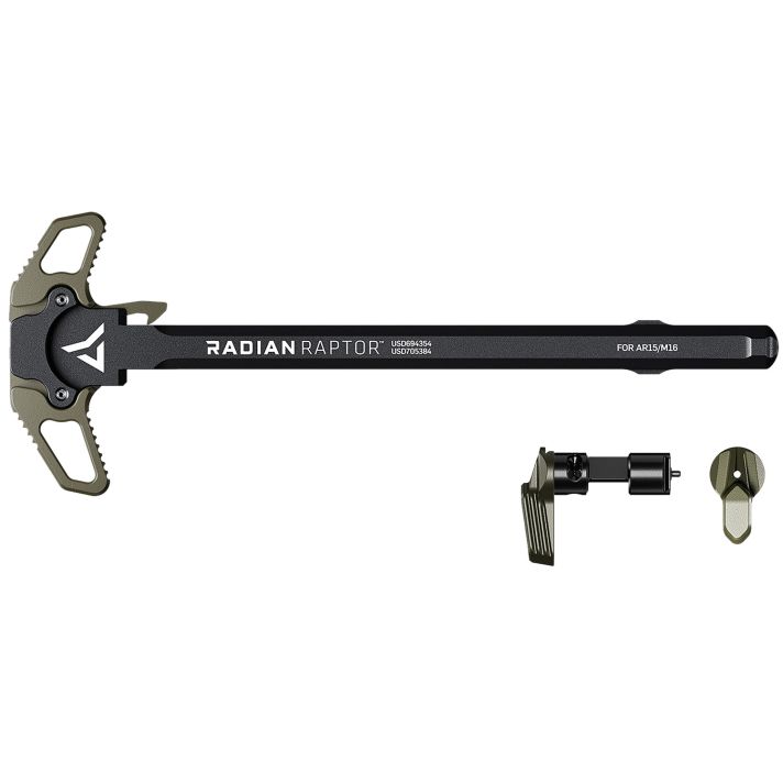 Radian Weapons R0665 RaptorCharging Handle & 45/90 Talon Safety, Radian OD, Ambi Controls, Fits Mil-Spec AR-15/M16 Platform