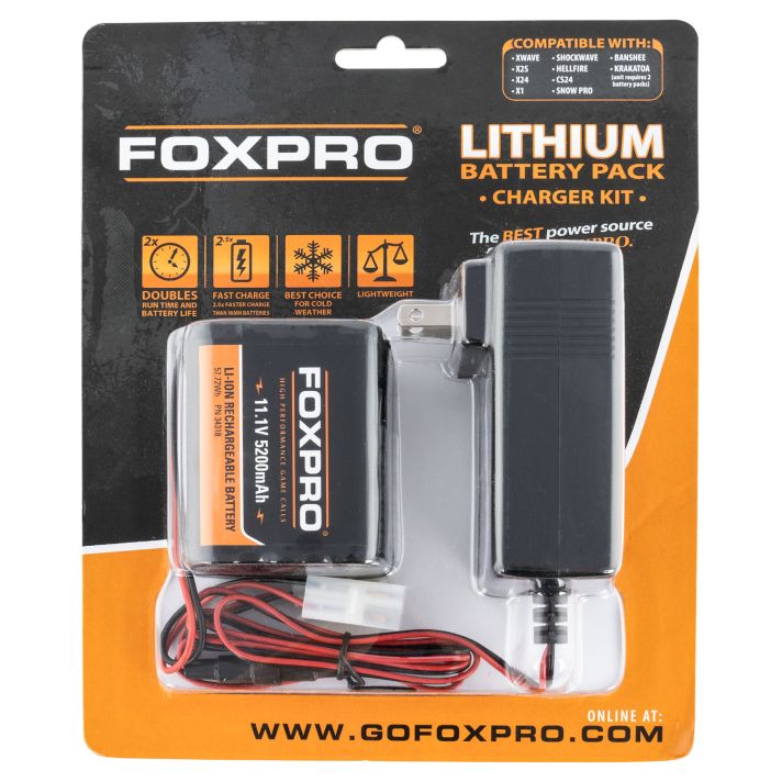 Foxpro LITHCHG Lithium Battery KitBlack 11.1 Volt 5,200 mAh Compatible with FoxPro Shockwave/Banshee