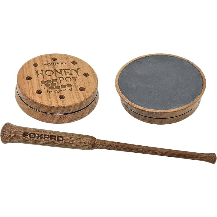 Foxpro HPSLATE Honey PotFriction Call Attracts Turkeys, Natural Honey Locust Wood/Slate