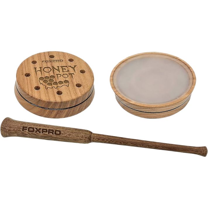 Foxpro HPCRYSTAL Honey PotFriction Call Turkey Sounds Attracts Turkeys Natural Honey Locust Wood/Crystal