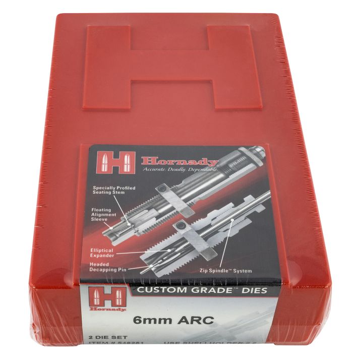 Hornady 546251 Custom Grade Series III 2 Die Set for 6mm ARC Includes Sizing Seater