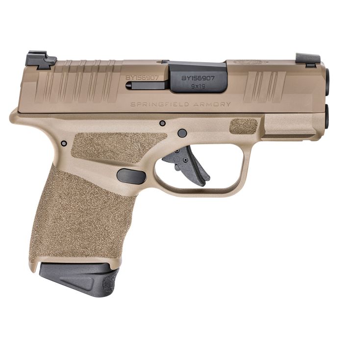 Springfield Armory HC9319F HellcatMicro-Compact Frame 9mm Luger 13+1/11+1 3" Melonite Steel Barrel, Flat Dark Earth Cerakote Serrated Steel Slide, Flat Dark Earth Polymer Frame w/Picatinny Rail
