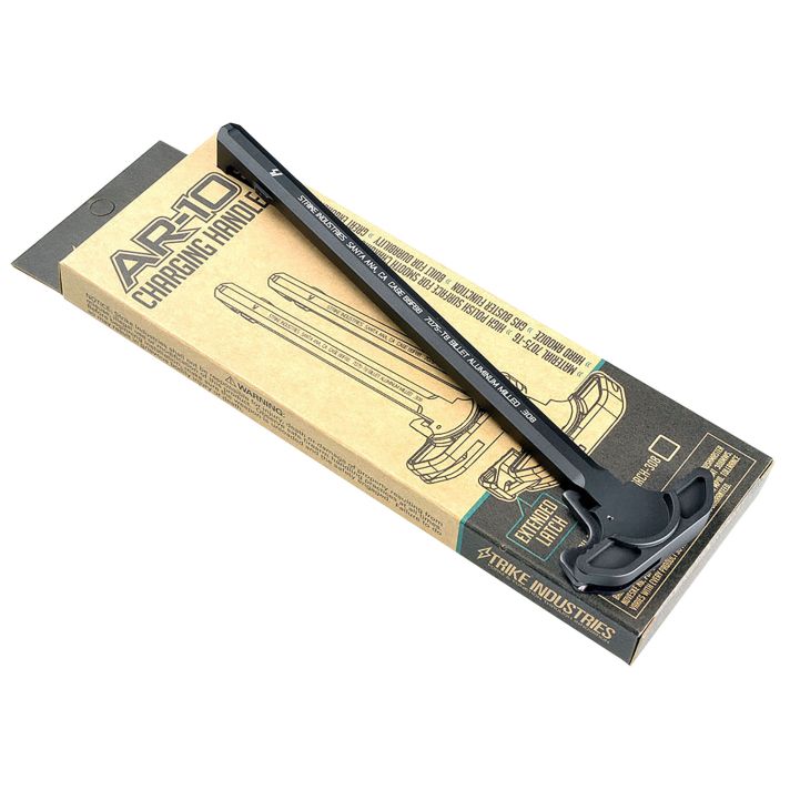 Strike Industries ARCHEL308BK Extended Latch Charging Handle AR-10 Black Anodized Aluminum