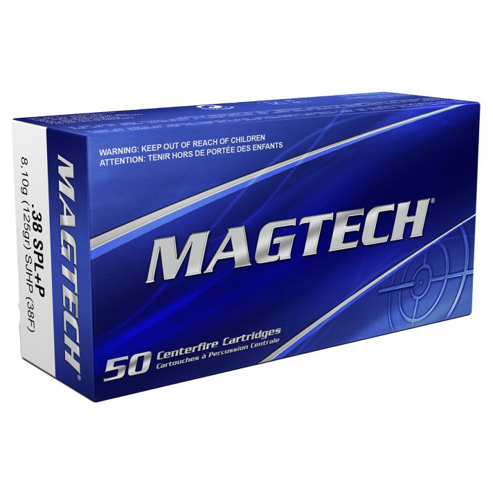 Magtech 38F Range/Training38Special+P 125gr Semi Jacketed Hollow Point 50 Per Box/20 Case