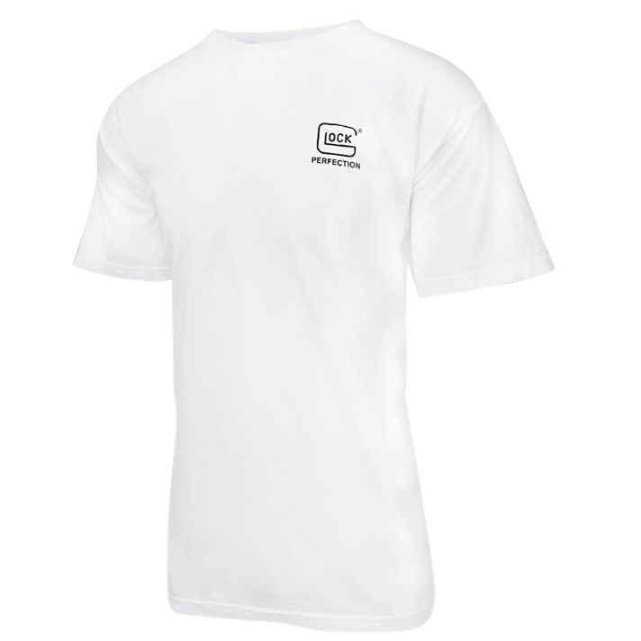 Glock AA75106 Carry With ConfidenceWhite Cotton Short Sleeve Small