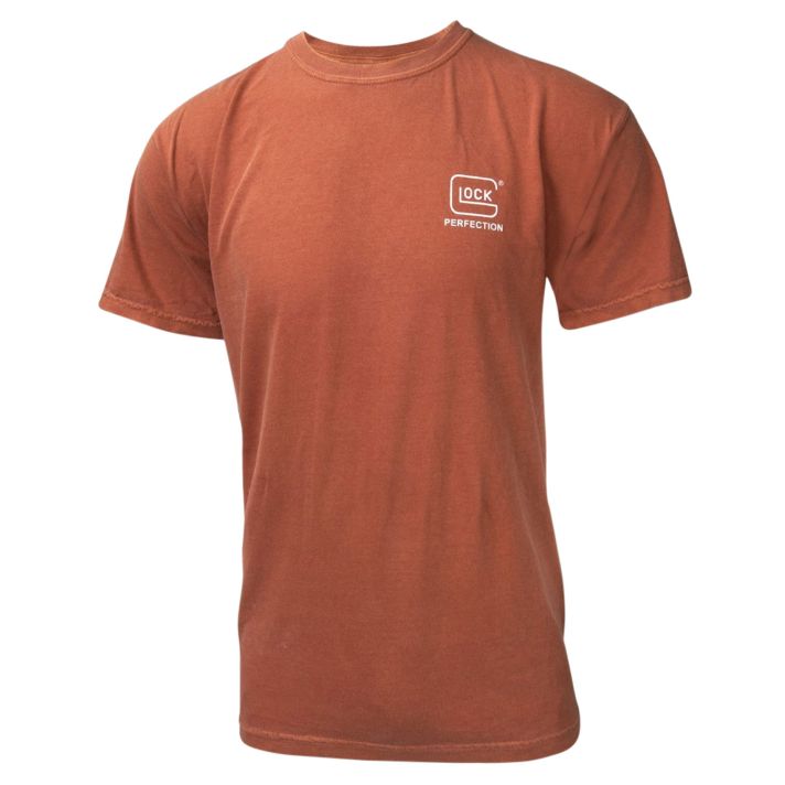 Glock AA75112 Carry With ConfidenceRust Orange Cotton Short Sleeve Small