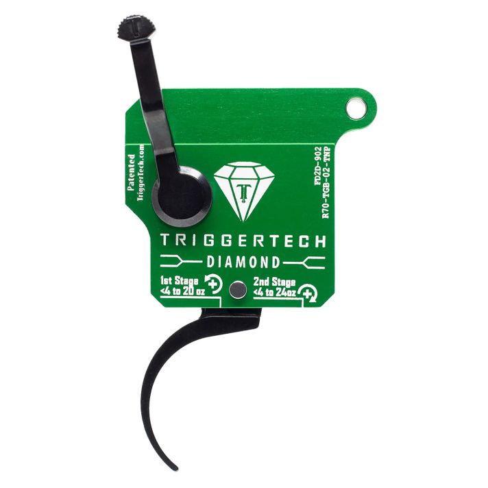TriggerTech R70TGB02TNP DiamondTwo-Stage Pro Curved Trigger with 0.50-2.80 lbs Draw Weight & Green w/Black Parts Finish for Remington 700 Right