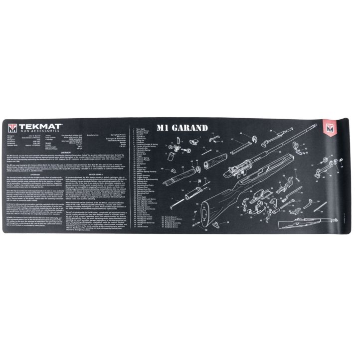 TekMat TEKR36M1GARANDBK M1 Garand Cleaning Mat Black/White Rubber 12"x36" M1 Garand Parts Diagram